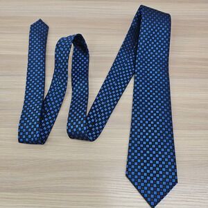 Neck Tie Mens SEAN JOHN Blue Black Geo Micro Check Jacquard Designer Career Suit